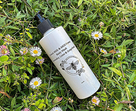 MGO Honey and camel milk bodywash from Goodwood producce