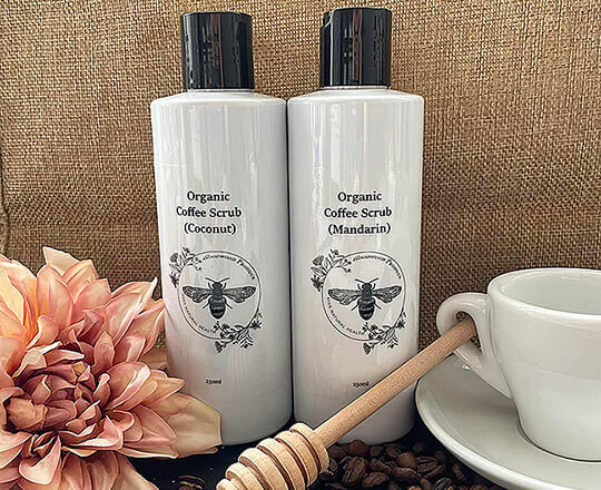 two types of MGO Honey & Camel milk coffee scrubs that Goodwood Produce has to offer